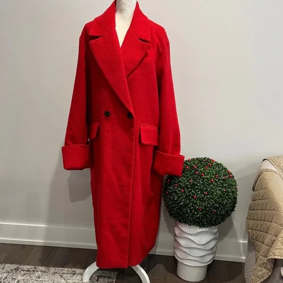 NWT NVLT Retro Coat Jacket Red Sz XL